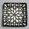 black and white square plate