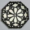 black and white octagonal plate