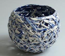 blue and white tangle baskets