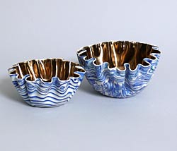 blue and white bowls