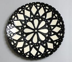 black and white round plate